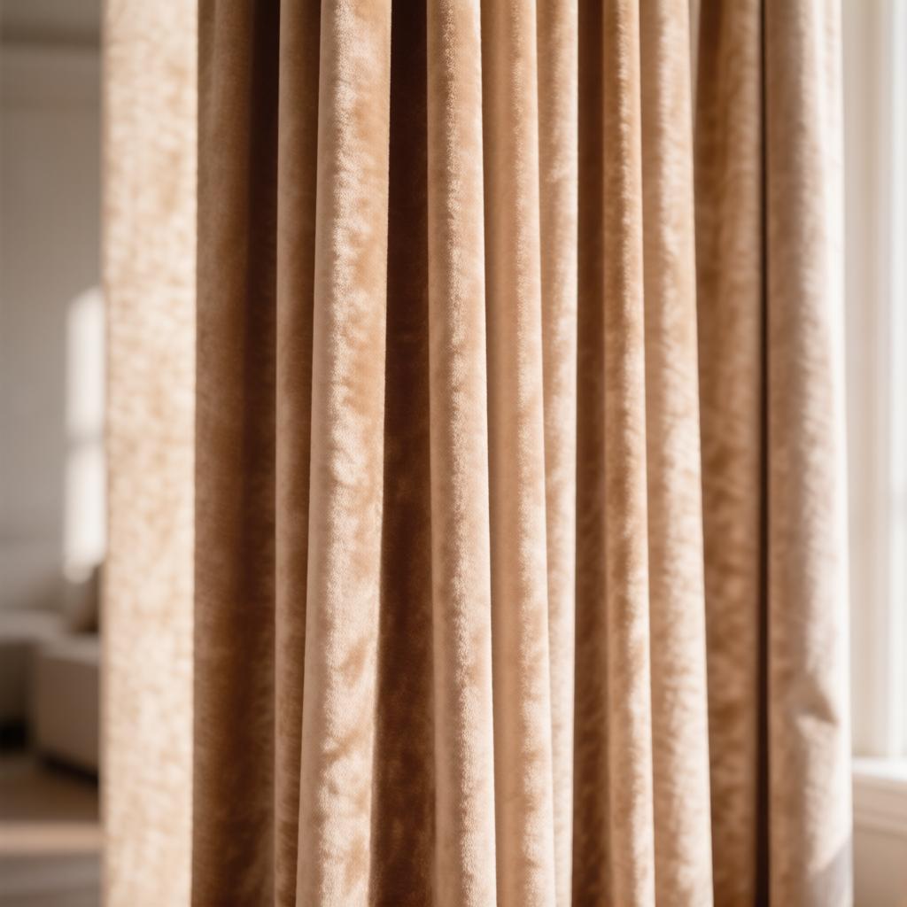 Шторы из дорогой ткани крупным планом
